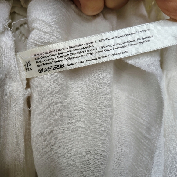 Free People Women's Adele white lace flowy tiered cami Sz XL Viscose Blend - Picture 10 of 13